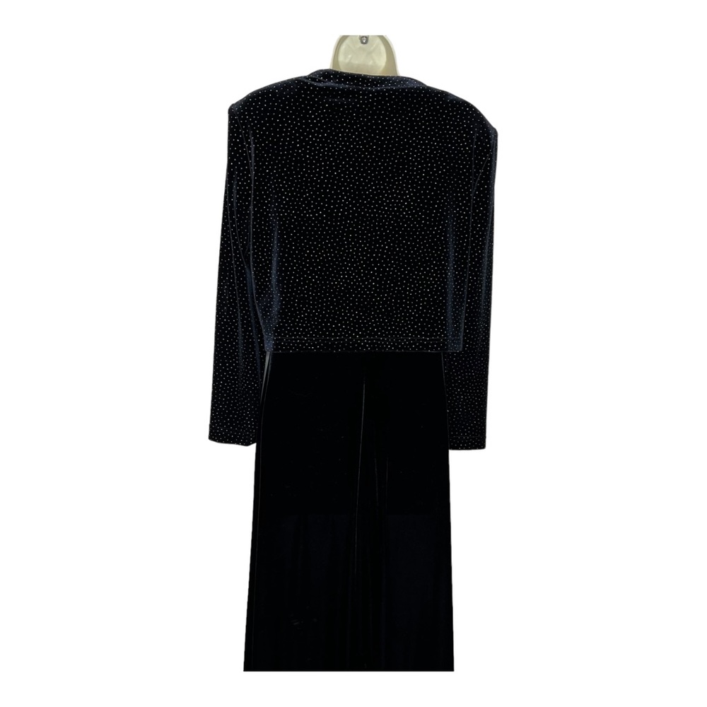 Black Velour Matching Set  Ronnie Nicole Maxi Dress and Jacket 80’s VTG Trophy - Picture 11 of 16
